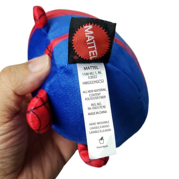 Marvel Cuutopia Spiderman 6" Plush Toy 2022 Mattel Red & Blue - Picture 4 of 7